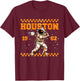 Graphic Colorful Houston Personalized Name Cute Astronaut T-Shirt - T-Shirt | Maroon