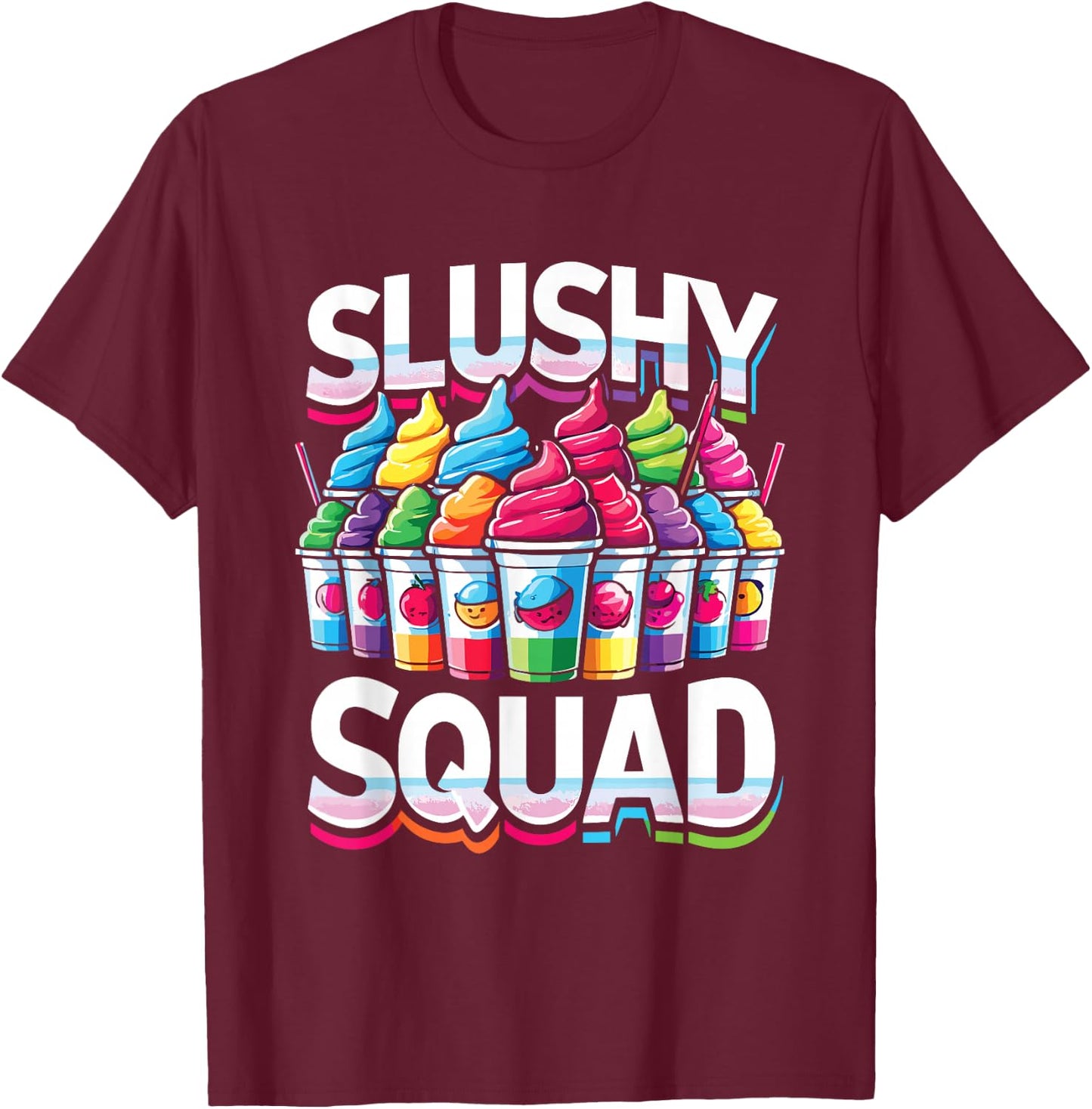 Slushy Squad Retro Parade T-Shirt - T-Shirt | Maroon