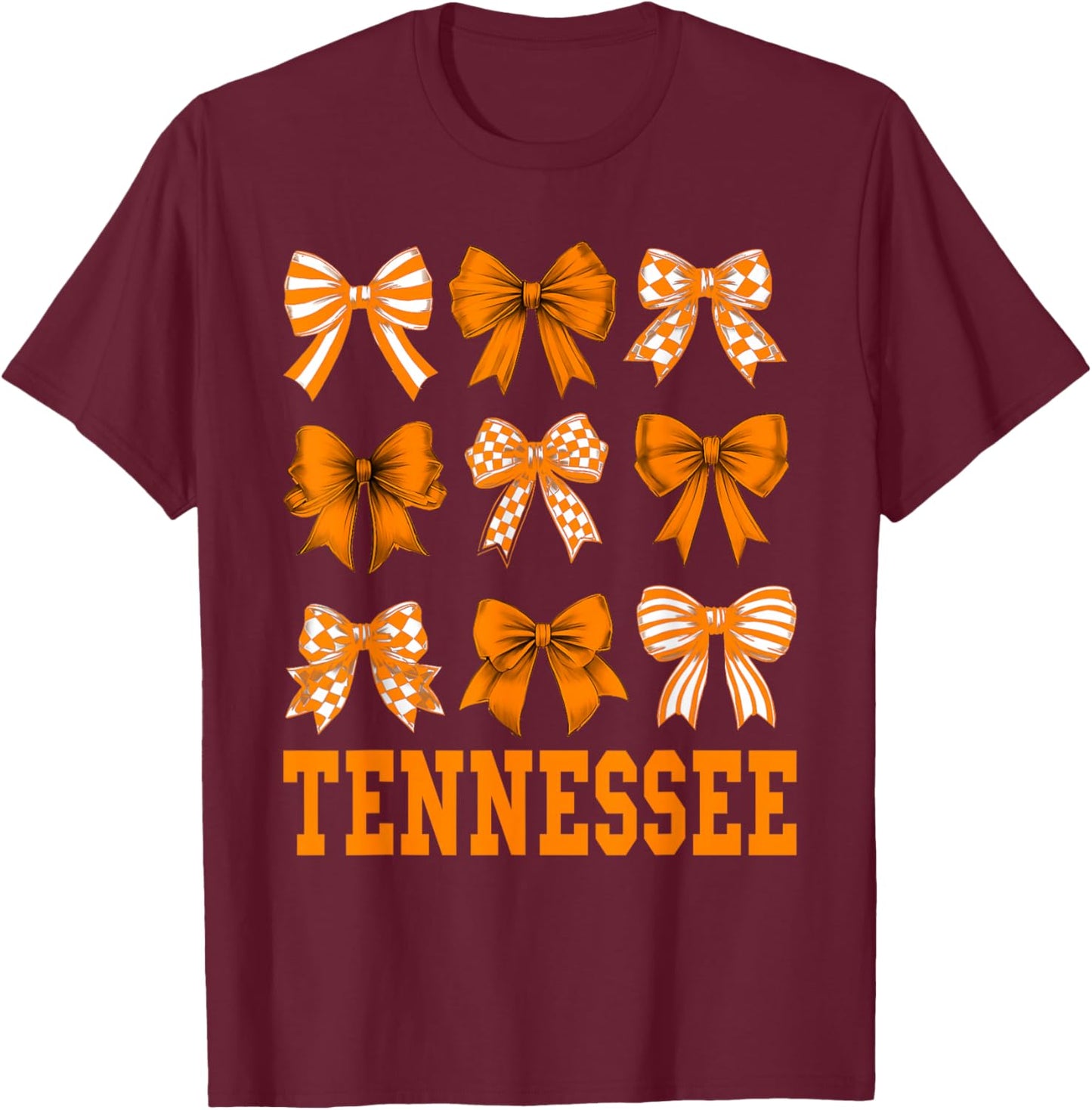 Tennessee Women Girls Kids Coquette Bow for Tennessee Lovers T-Shirt - T-Shirt | Maroon