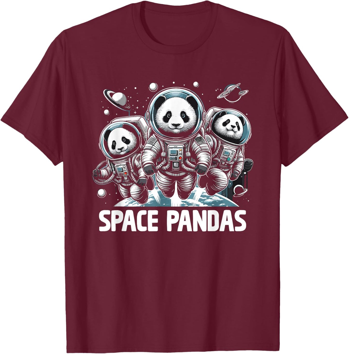 Space Pandas Panda Bear Astronaut Lover T-Shirt - T-Shirt | Maroon