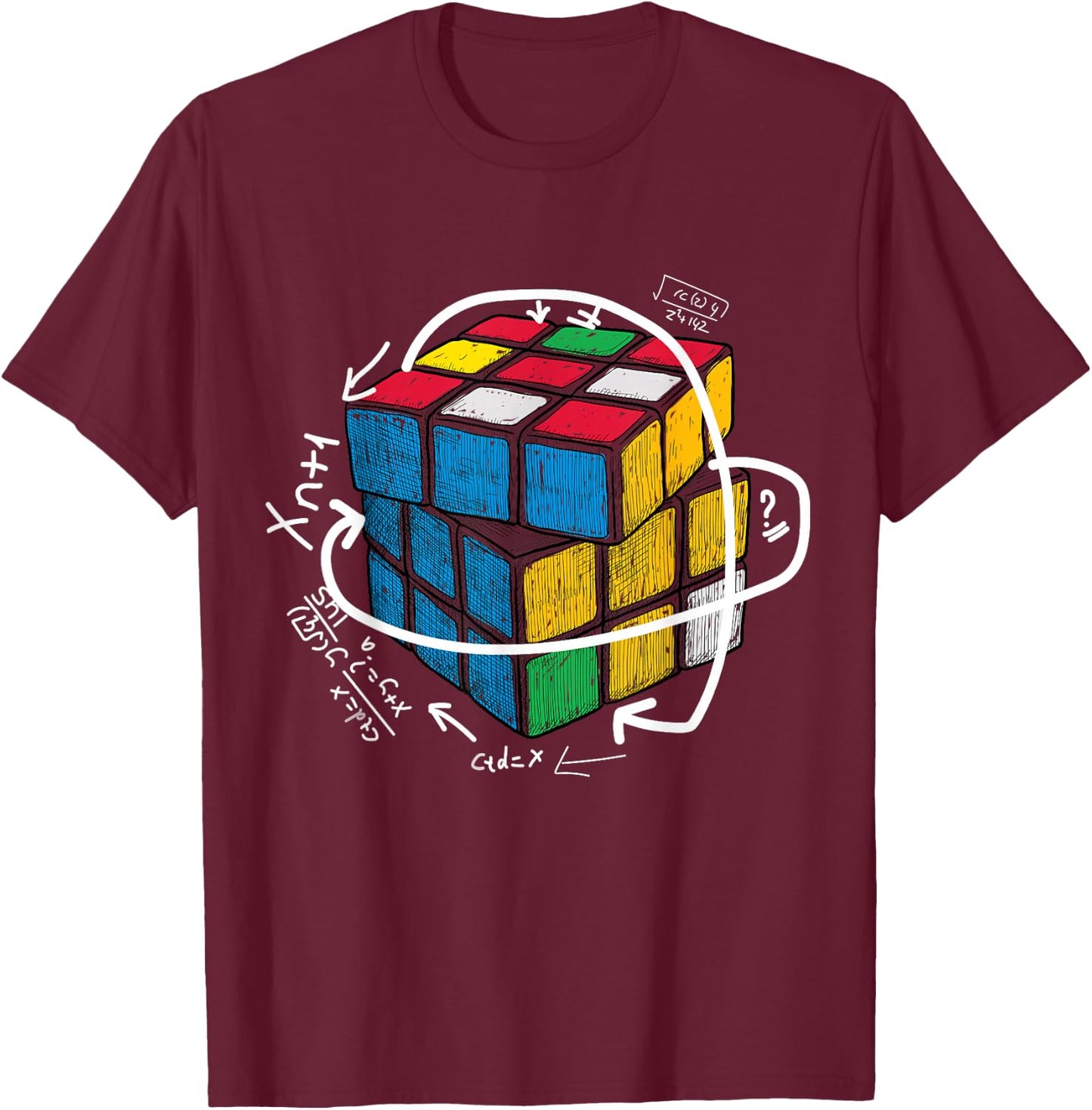 Math Cube Lover Speed Cubing Puzzle T-Shirt - T-Shirt | Maroon