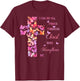 I Can Do All Things Through Christ Pink Butterfly Cross T-Shirt - T-Shirt | Maroon