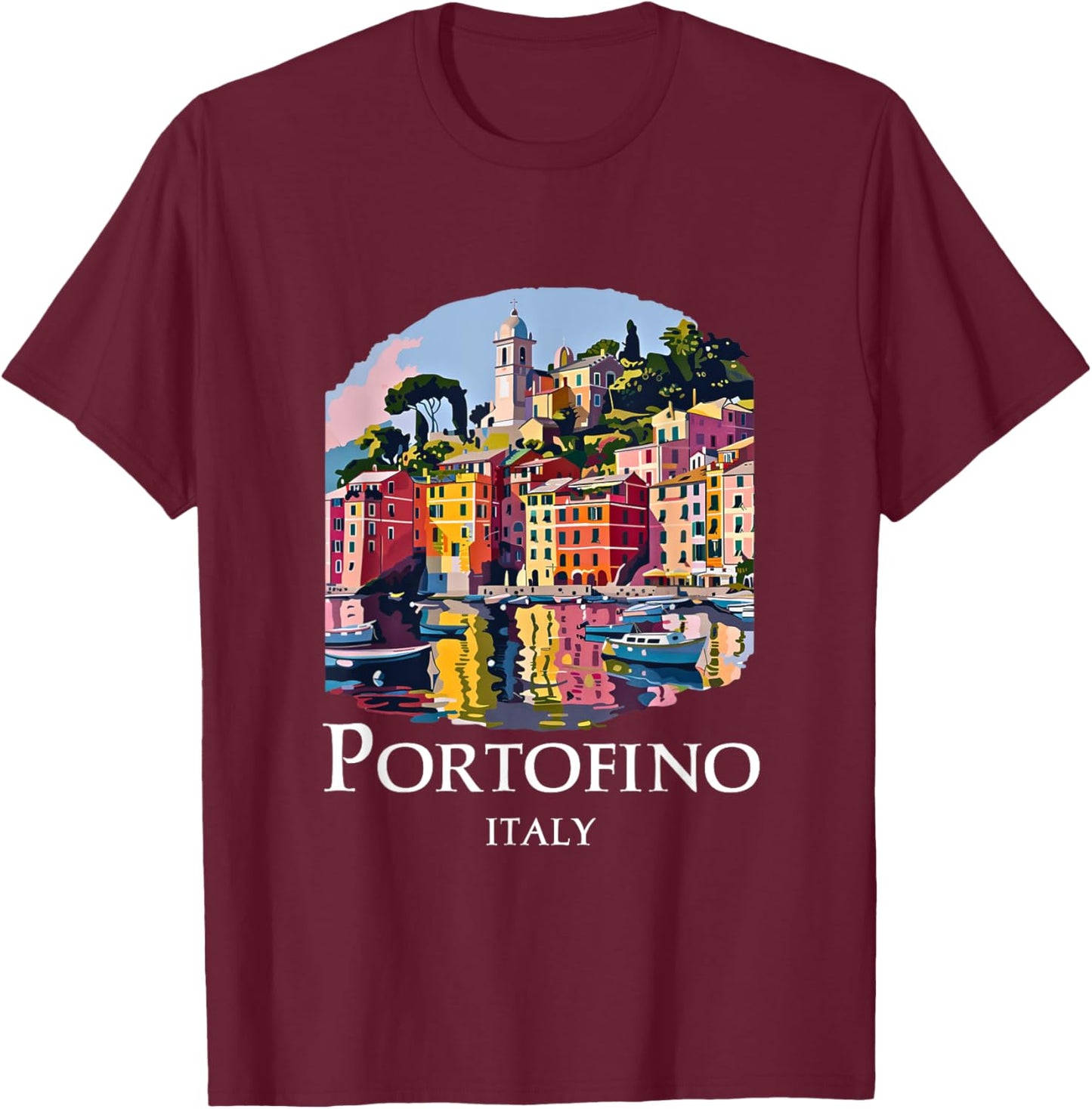 Italy Portofino Souvenir / Portofino T-Shirt - T-Shirt | Maroon