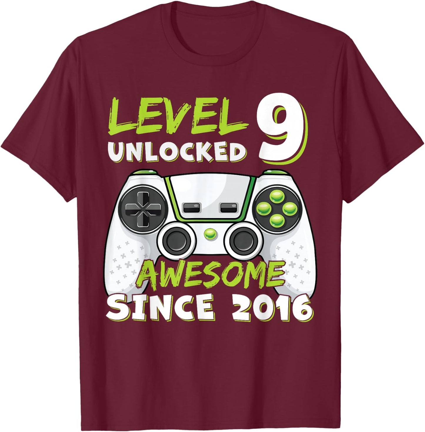 9 Year Old BDay Decorations Son Boy 9yr 2016 9th Birthday T-Shirt - T-Shirt | Maroon