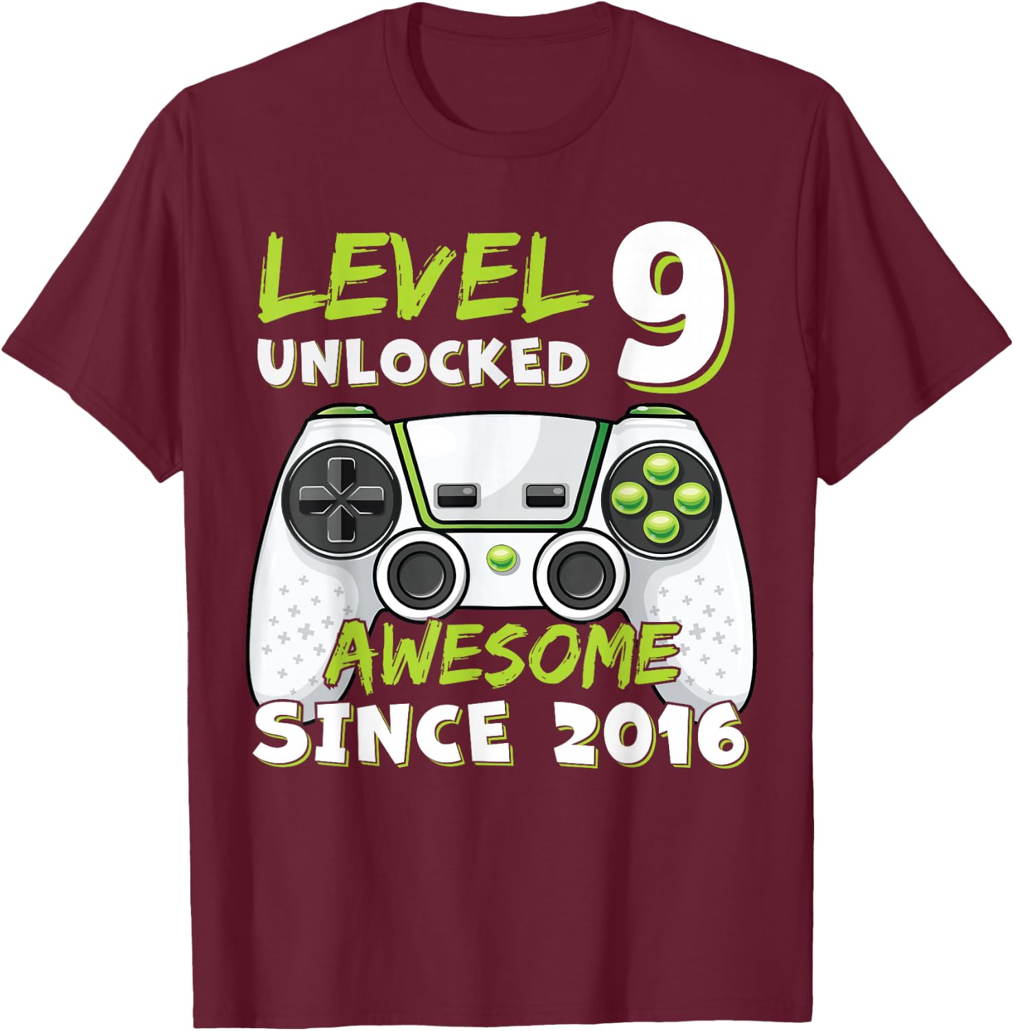 9 Year Old BDay Decorations Son Boy 9yr 2016 9th Birthday T-Shirt - T-Shirt | Maroon