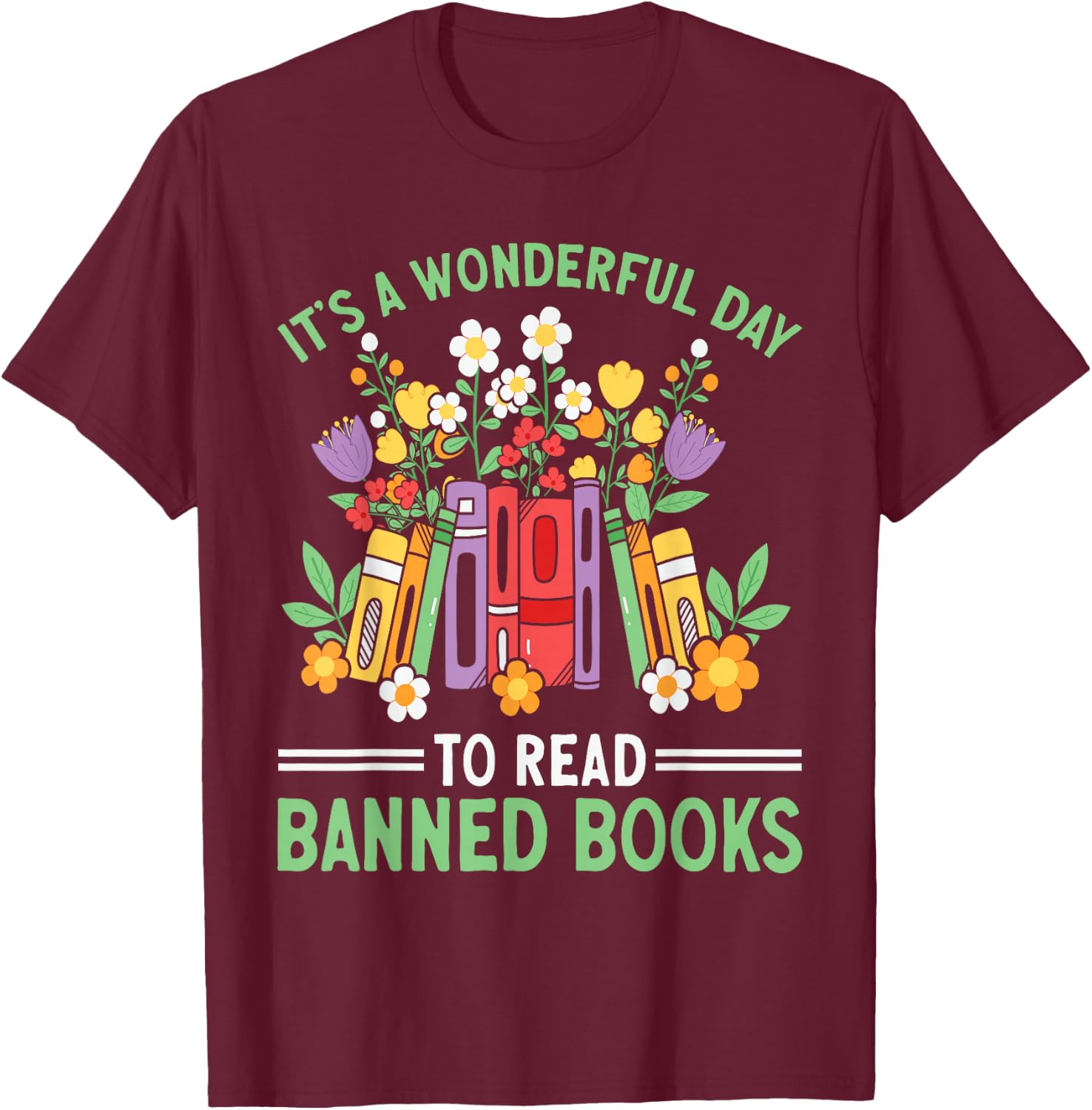 Banned Books Week Librarian Reading T-Shirt - T-Shirt | Maroon