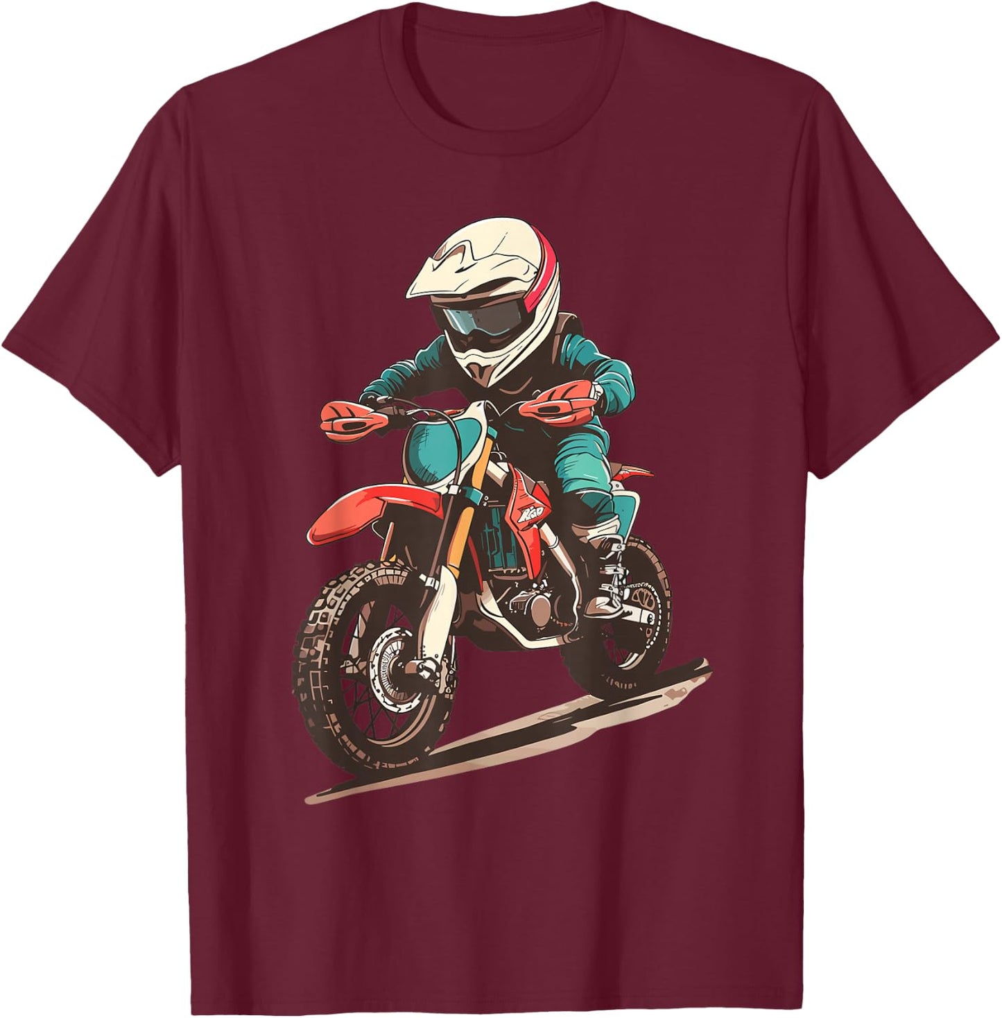 Kids Dirt Bike T-Shirt - T-Shirt | Maroon