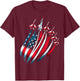 Patriotic USA Flag Fighter Jets Boys 4th of July T-Shirt - T-Shirt | Maroon