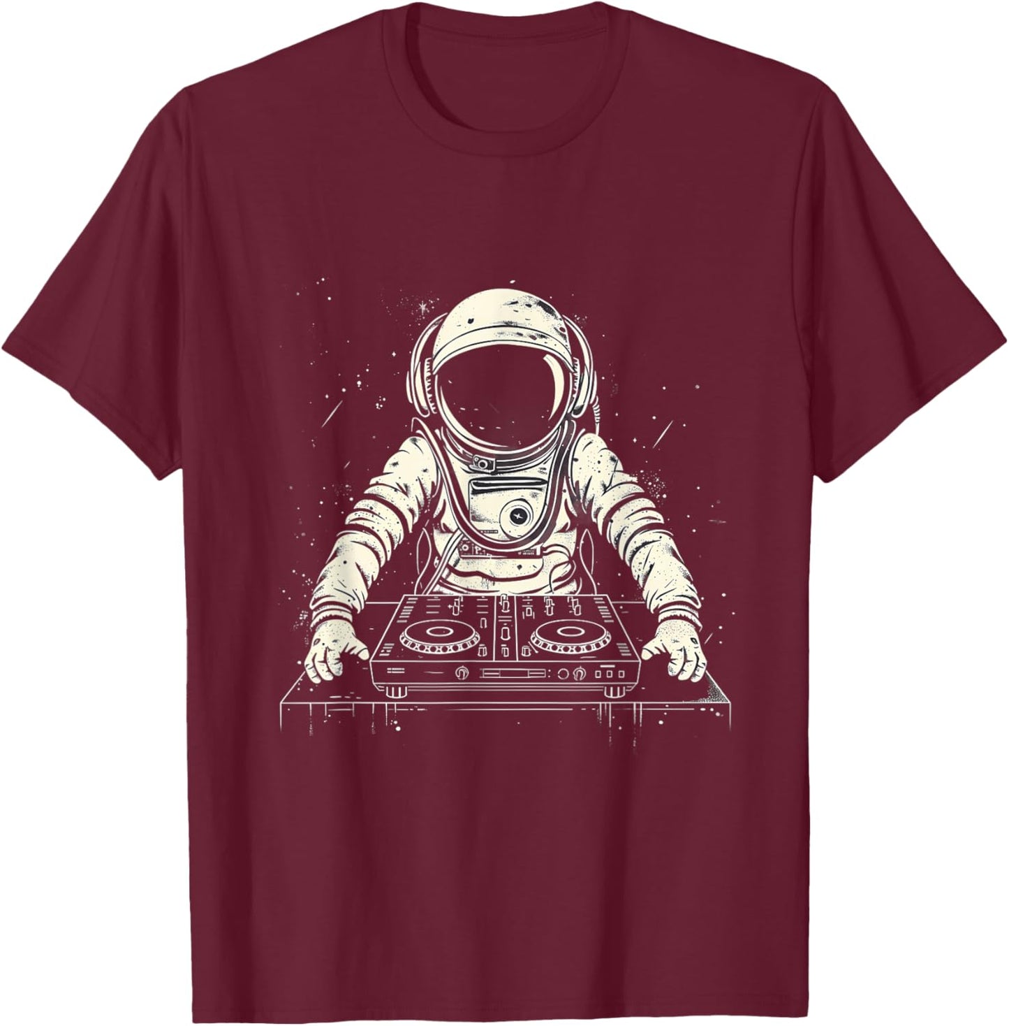Astronaut Music DJ Techno Turntable DJ Astronaut Beatmaker T-Shirt - T-Shirt | Maroon
