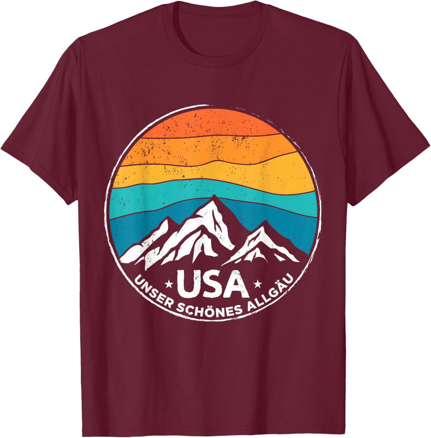 Allgäu USA Unser Schöne Allgäu Mountains Hiking Alps T-Shirt - T-Shirt | Maroon