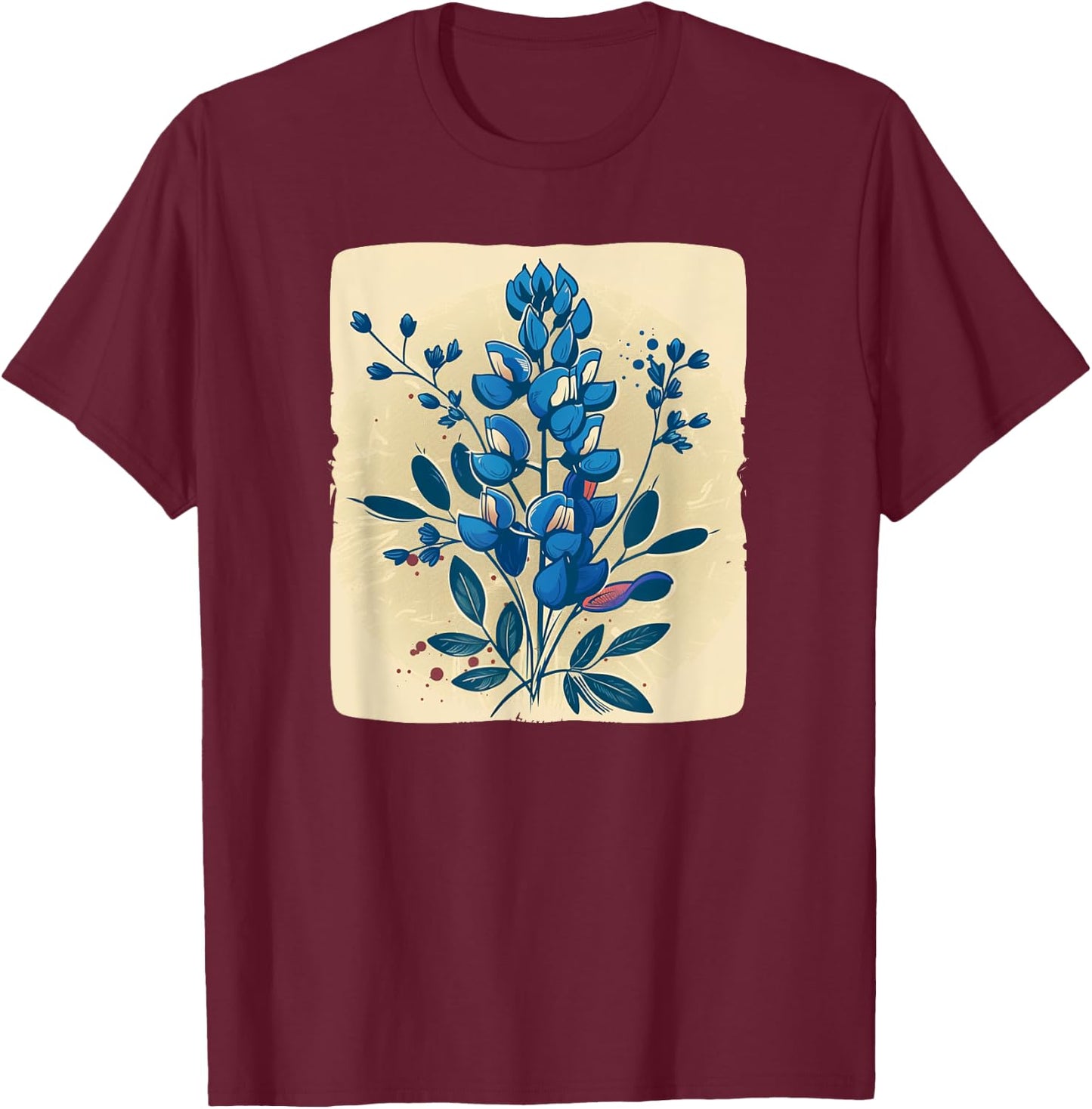 Nice Texan Bluebonnet Costume for Man and Woman T-Shirt - T-Shirt | Maroon