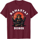 Monkey Namastay Sober NA AA Alcoholics Anonymous Mediation T-Shirt - T-Shirt | Maroon