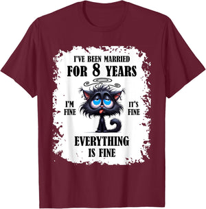 Bronze Wedding I've Been Married For 8 Years T-Shirt - T-Shirt | Maroon