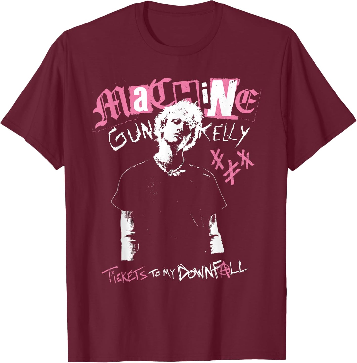 Official Machine Gun Kelly Tickets To My Downfall T-Shirt - T-Shirt | Maroon