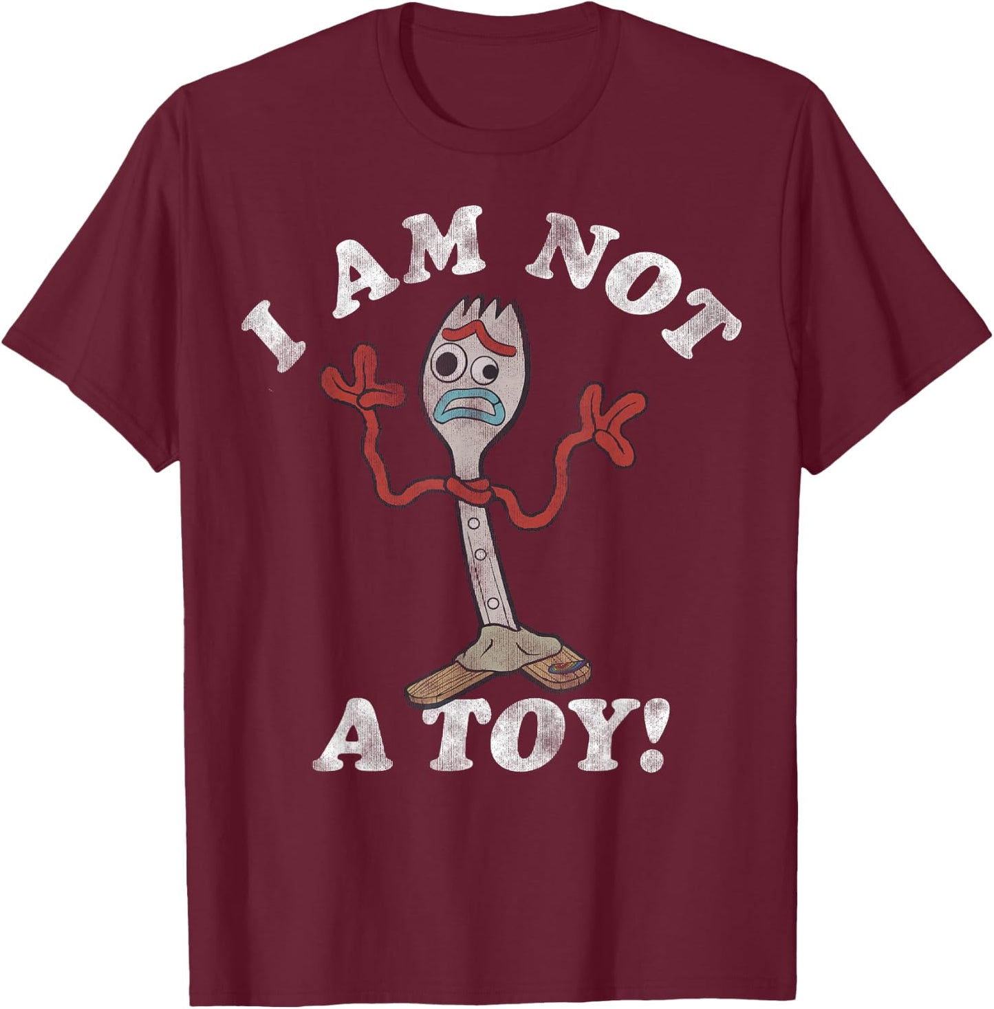 Disney Pixar Toy Story Forky I Am Not A Toy T-Shirt - T-Shirt | Maroon