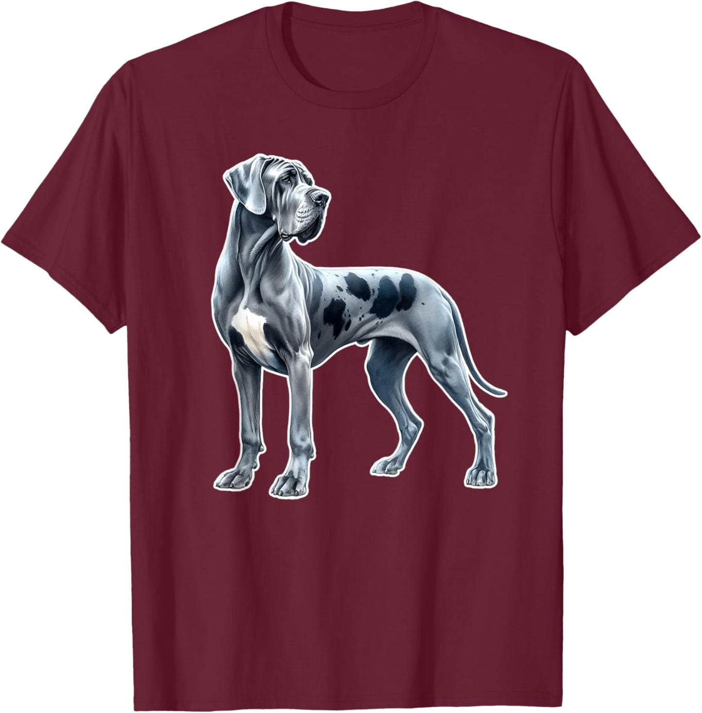 Great Dane Dog T-Shirt - T-Shirt | Maroon