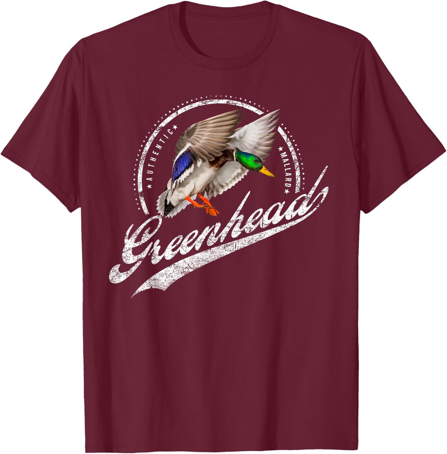Mallard duck hunting waterfowl greenhead drake T-Shirt - T-Shirt | Maroon