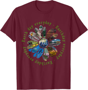 Funny Earth Day Everyday Sunflower Earth Animal Lovers T-Shirt - T-Shirt | Maroon