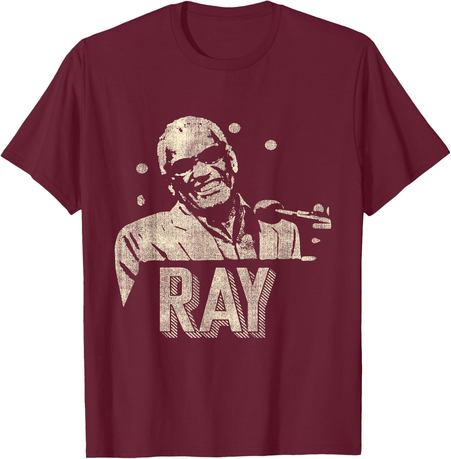 Ray Charles - Ray One Color T-Shirt - T-Shirt | Maroon