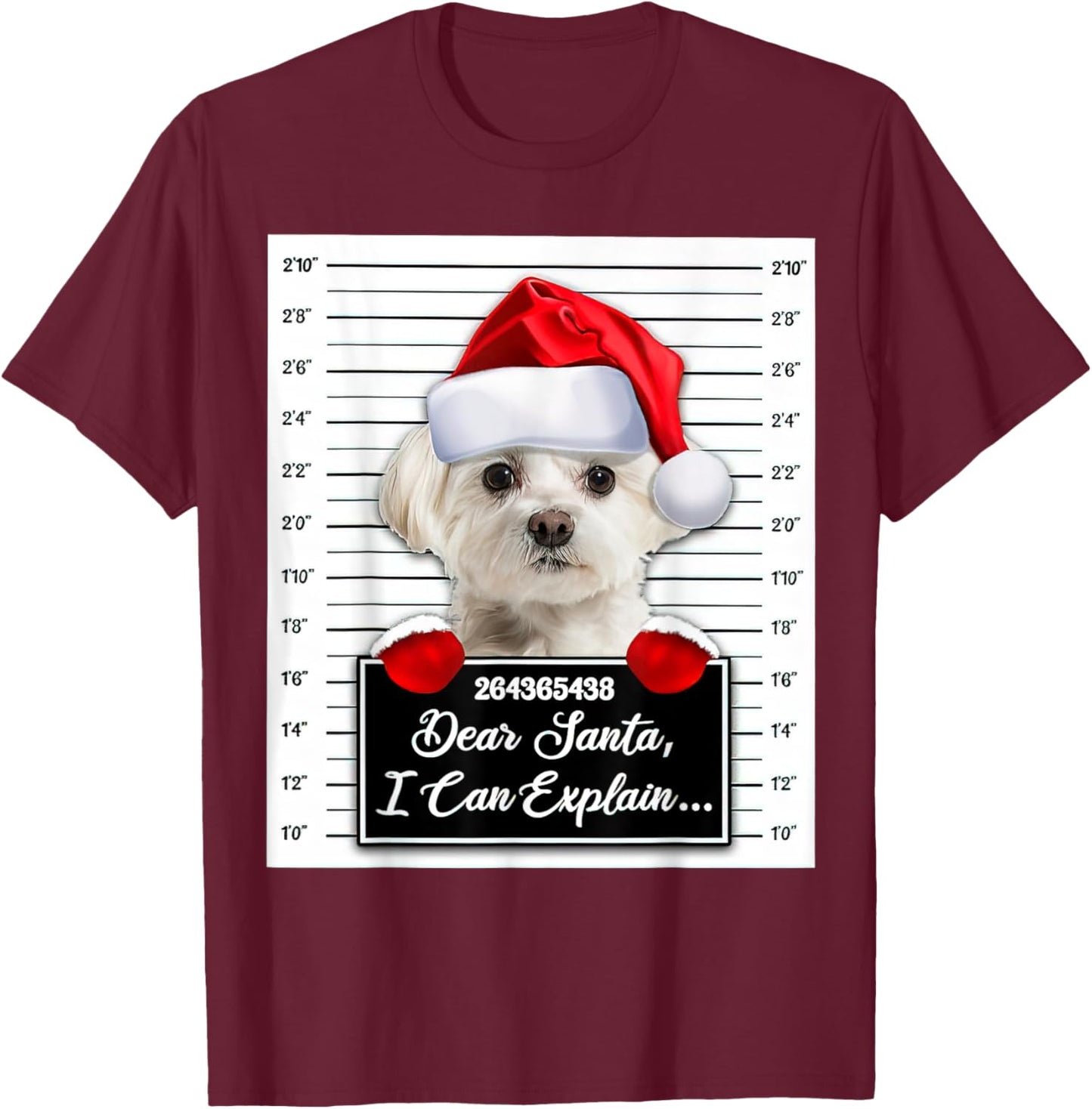 Maltese Xmas Dear Santa I Can Explain Funny Christmas T-Shirt - T-Shirt | Maroon