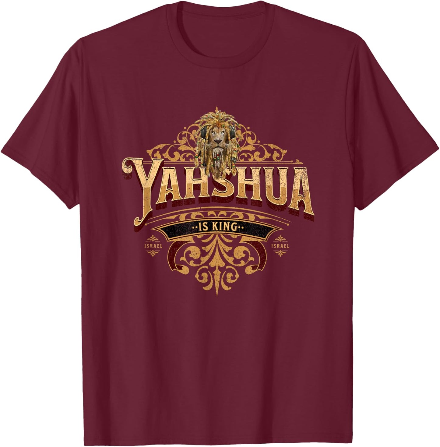 Yahshua Is King - Bible Scripture Quote Hebrew Israelite T-Shirt - T-Shirt | Maroon