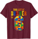 This Little Builder Is 6 Building Blocks 6th Birthday Kids T-Shirt - T-Shirt | Maroon