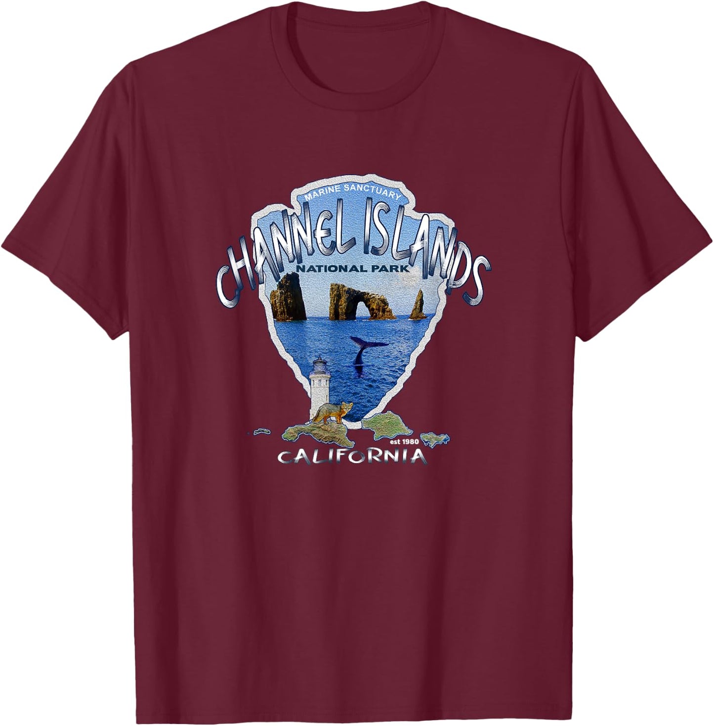 Channel Island National Park Ocean Sanctuary California T-Shirt - T-Shirt | Maroon
