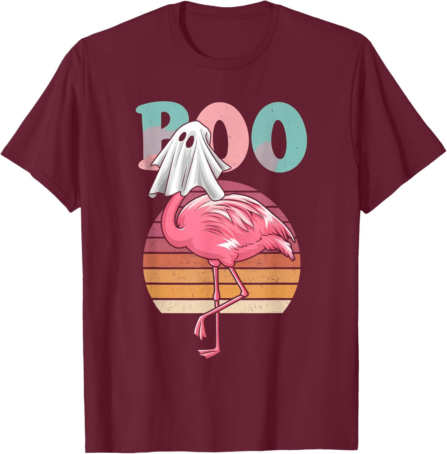 Flamingo Ghost Boo Pink Halloween Costume Flamingo Lover T-Shirt - T-Shirt | Maroon