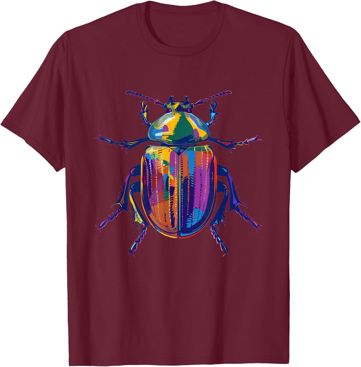 Scarab Beetle Pop Art T-Shirt - T-Shirt | Maroon