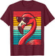 cool Flamingo with Sunglasses 70s 80s 90s Party Retro T-Shirt - T-Shirt | Maroon