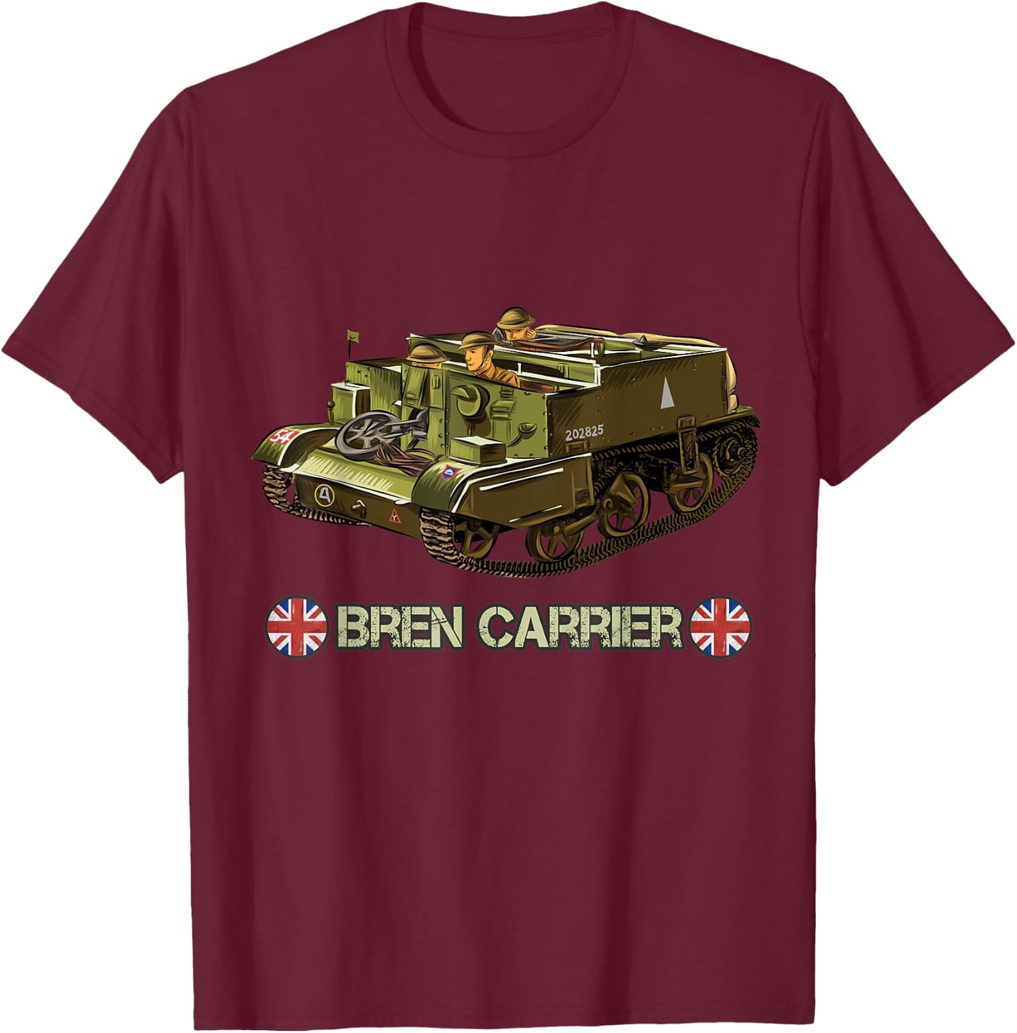 Vintage World War 2 British Army Bren Carrier WW2 gift T-Shirt - T-Shirt | Maroon
