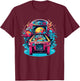 Vibrant Cosmic Pinball Machine Adventure T-Shirt - T-Shirt | Maroon