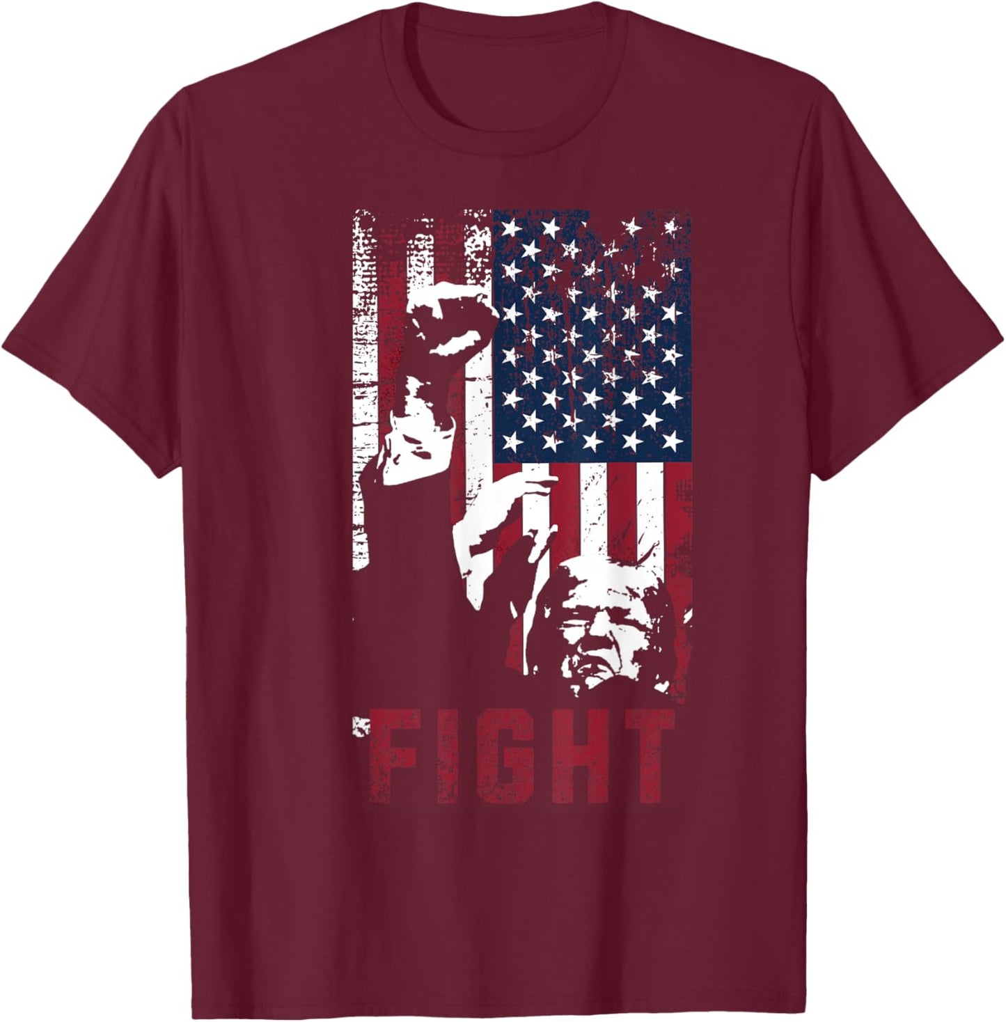 Fight USA United States of America T-Shirt - T-Shirt | Maroon