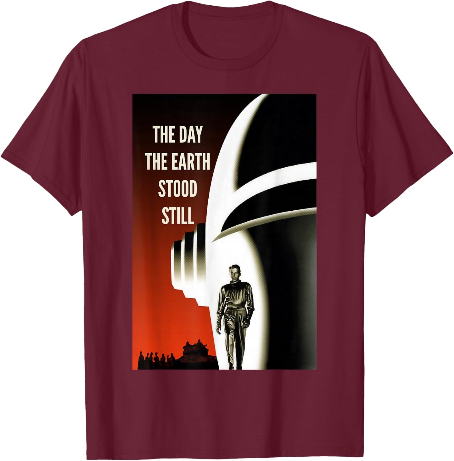 Klaatu Barada Nikto Robot Gort SiFi T-Shirt - T-Shirt | Maroon