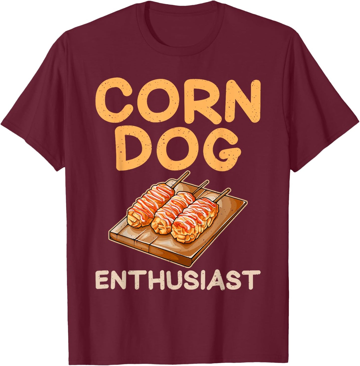 Corn Dog Enthusiast Corn Dog Women Kids T-Shirt - T-Shirt | Maroon