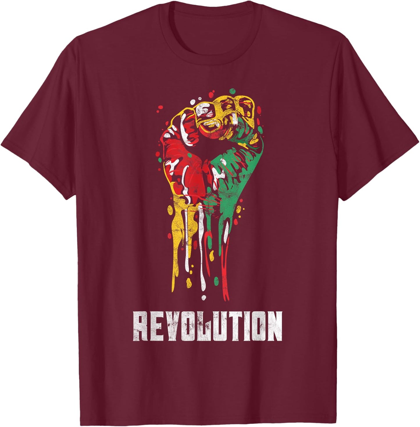 Revolution Reggae Style Design For Reggae Music Lovers T-Shirt - T-Shirt | Maroon
