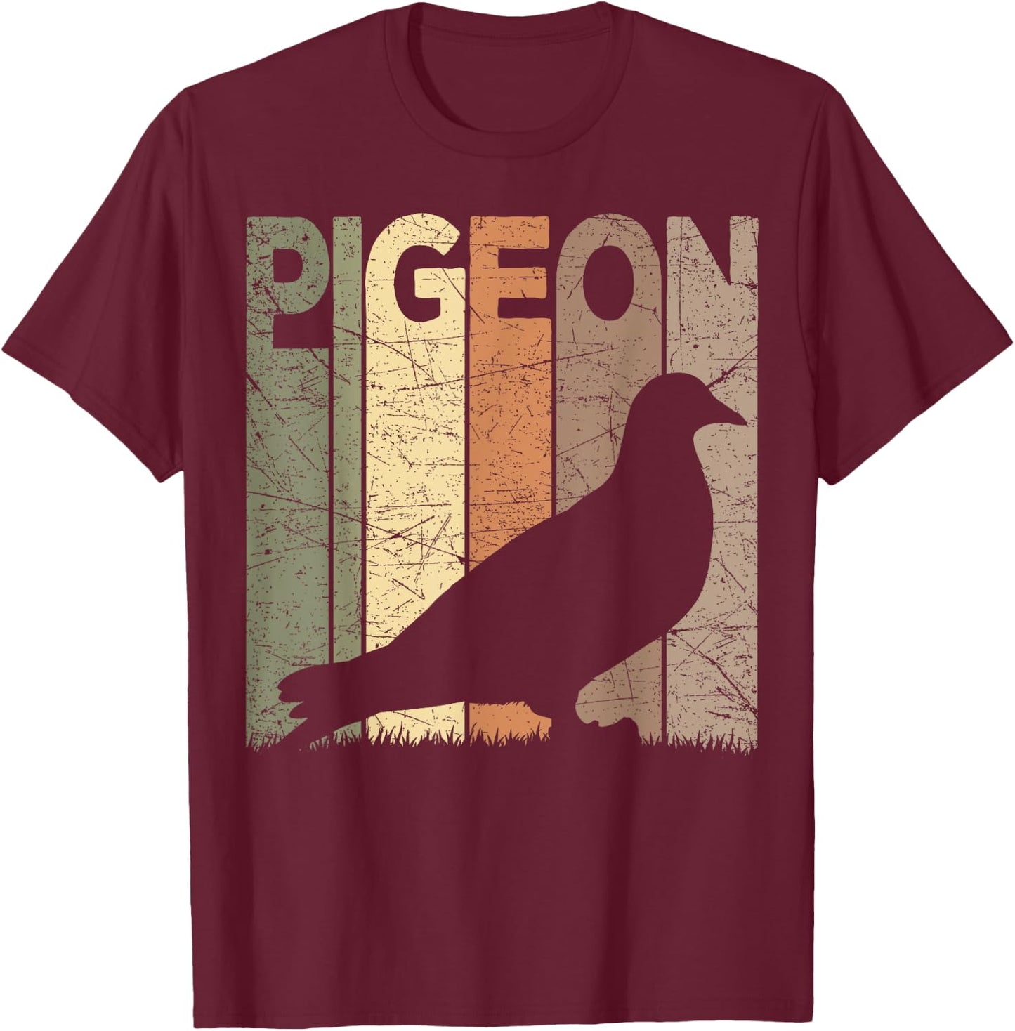 Pigeon Vintage Birdwatching Retro Pigeon Ornithology , Small, Black T-Shirt - T-Shirt | Maroon