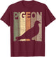 Pigeon Vintage Birdwatching Retro Pigeon Ornithology , Small, Black T-Shirt - T-Shirt | Maroon