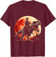 Cowboy Riding Dinosaur T Rex T-Shirt - T-Shirt | Maroon