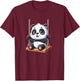 Cute Panda on Swing Playground Fun T-Shirt - T-Shirt | Maroon