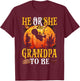 Halloween Gender Reveal He or She Grandpa To Be Pumpkin T-Shirt - T-Shirt | Maroon