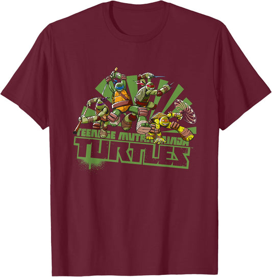 Mademark x Teenage Mutant Ninja Turtles - Teenage Mutant Ninja Turtles - Original TMNT New Series Team T-Shirt - T-Shirt | Maroon