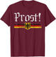 Oktoberfest Drinking Men Women Vintage German Flag Prost T-Shirt - T-Shirt | Maroon