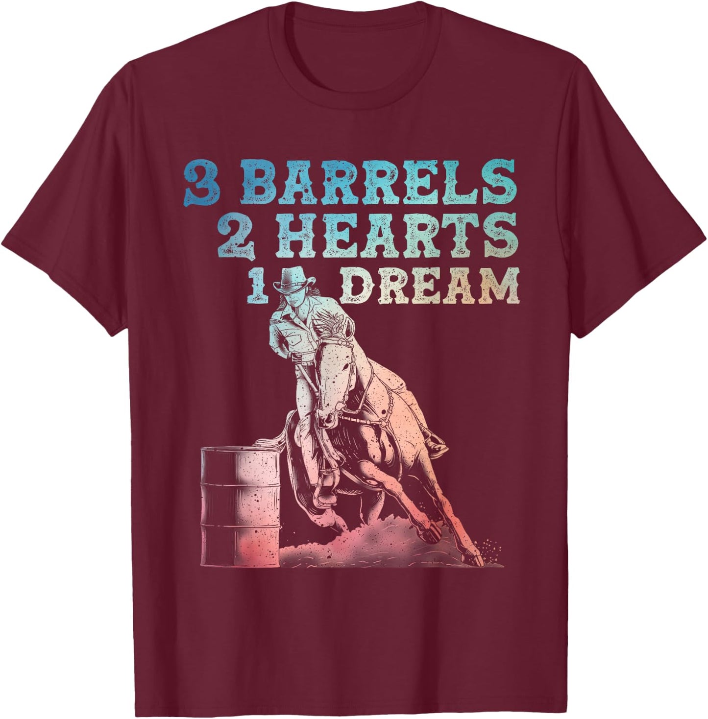 Cute Barrel Racing Design Men Racer Barrel Racing T-Shirt - T-Shirt | Maroon