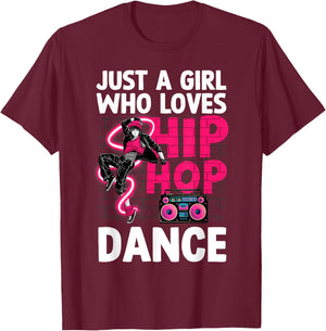 Cool Hip Hop Art Teen Girls Hiphop Dancing Hip Hop T-Shirt - T-Shirt | Maroon