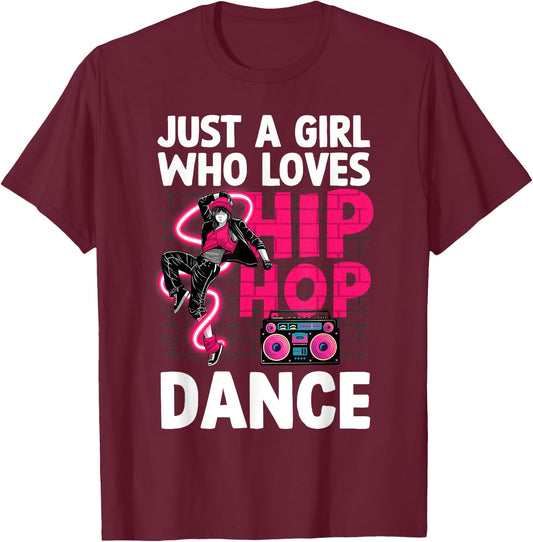 Cool Hip Hop Art Teen Girls Hiphop Dancing Hip Hop T-Shirt - T-Shirt | Maroon
