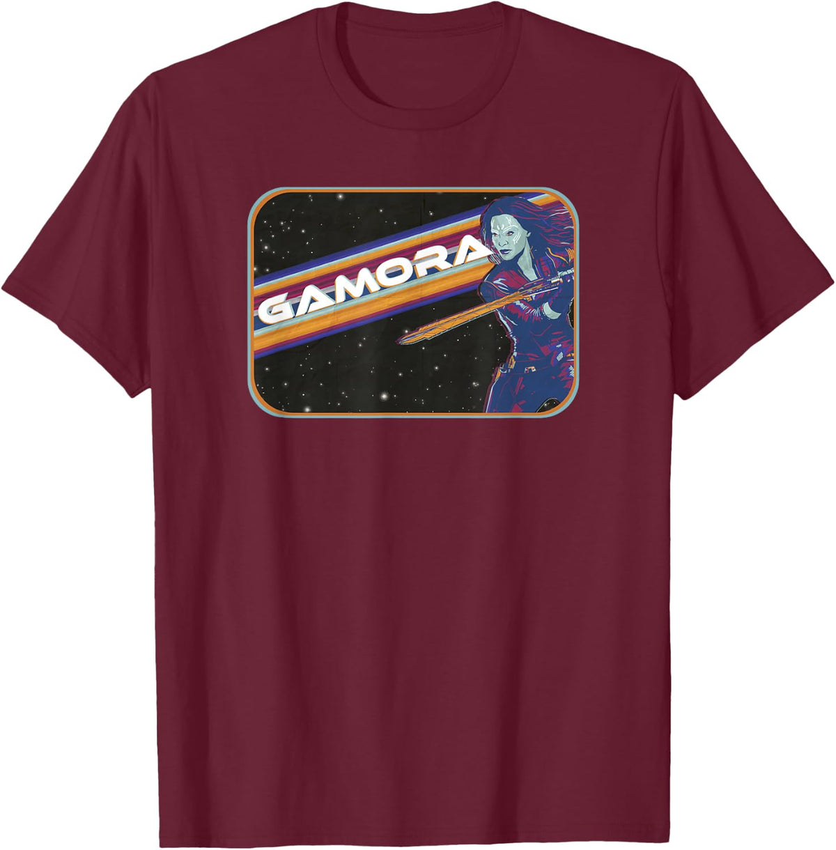 Marvel Guardians of the Galaxy Vol. 3 Vintage Space Gamora T-Shirt - T-Shirt | Maroon