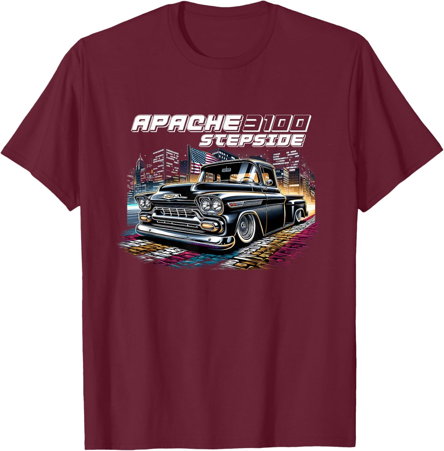 C10 Apache Stepside Classic Pickup Truck C10 Apache Truck T-Shirt - T-Shirt | Maroon