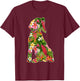 Funny Silhouette Of Beagle Dog Hawaiian Floral Summer Vibes Women Kids T-Shirt - T-Shirt | Maroon