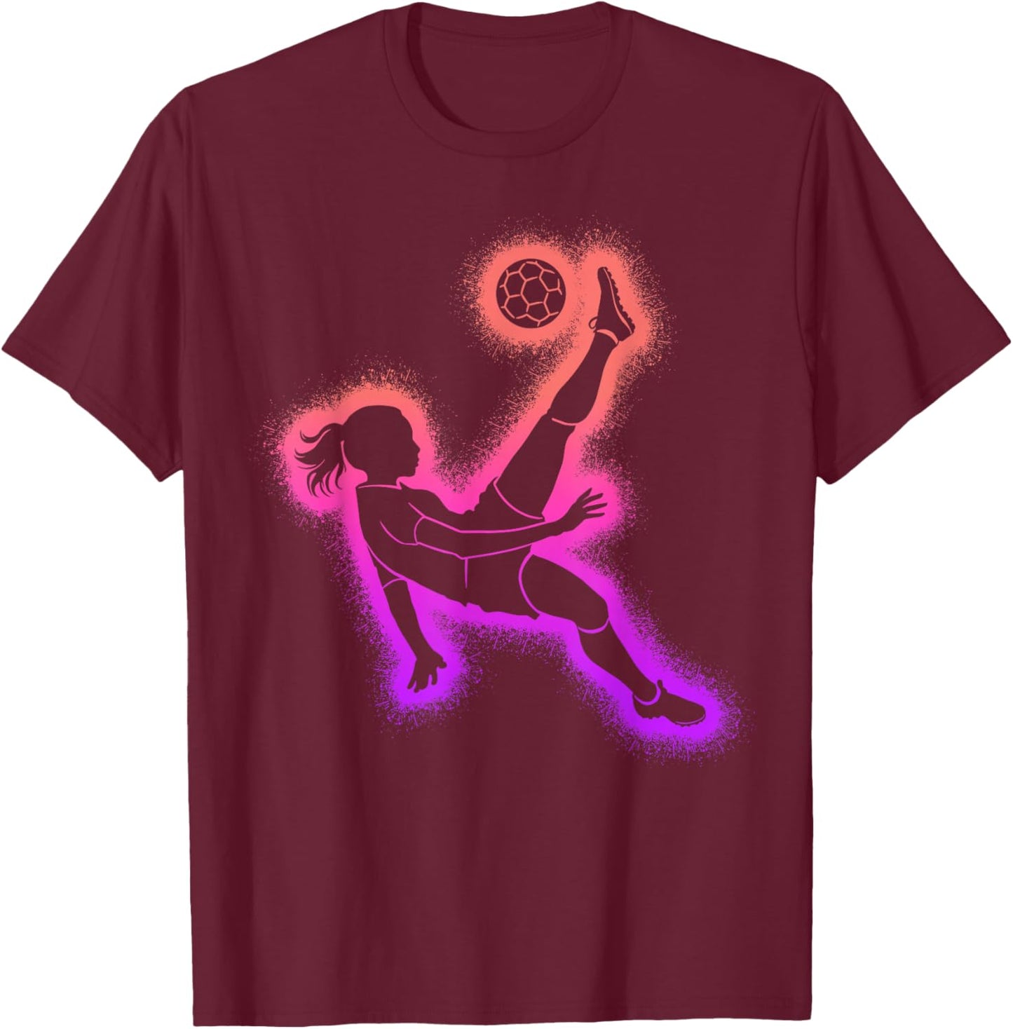 Soccer Player Girl Kids Women Soccer Girls T-Shirt - T-Shirt | Maroon